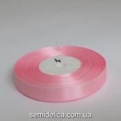 Лента атласная 1,2 см, розовый светлый