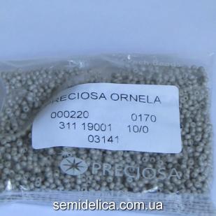 03141 Бисер Чехия 10/0, серый светлый