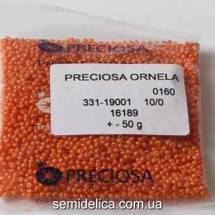 16189 Бисер Чехия 10/0, оранжевый