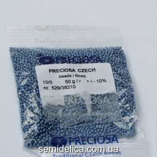 38210 Бисер Чехия 10/0, голубой насыщенный