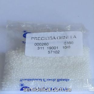 57102 Бисер Чехия 10/0, белый