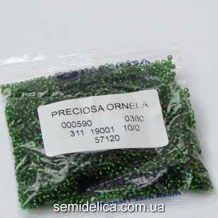 57120 Бисер Чехия 10/0, зеленый