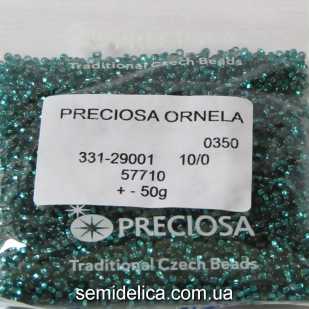 57710 Бисер Чехия 10/0, изумрудный