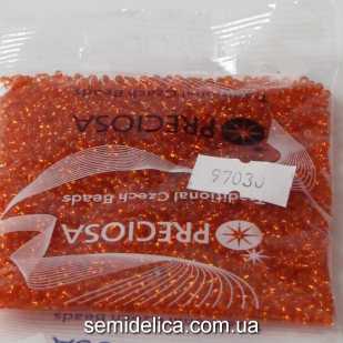 97030 Бисер Чехия 10/0, оранжевый