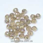 Бусины хрустальные 6х4мм Рондель, светло-коричневый прозрачный с блеском АВ