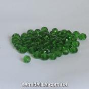 Бусины хрустальные 8х6мм Рондель, зеленый прозрачный