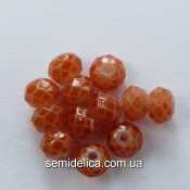 Бусины хрустальные 4х3мм Рондель, терракотовый кракелюр