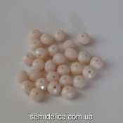 Бусины хрустальные 8х6мм Рондель, бежевый непрозрачный