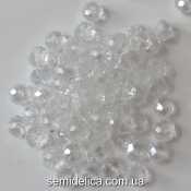 Бусины хрустальные 8х6мм Рондель, прозрачный с блеском АВ