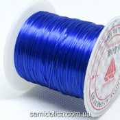 Нить-резинка слоеная силиконовая плоская 1мм, синий