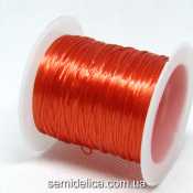 Нить-резинка слоеная силиконовая плоская 1мм, оранжевый