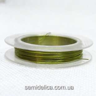 Проволока в катушке 0,30 мм, 10 м горчичный