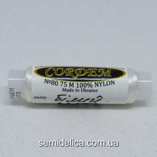 Нить для бисера CORDEM 80 75 м, белый