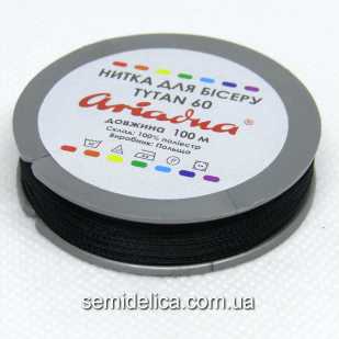 Нить для бисера TYTAN 60 Ariadna, 100 м черный