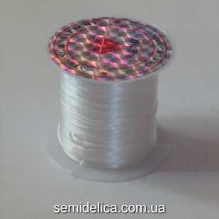 Нить-резинка слоеная силиконовая плоская 1мм, белый