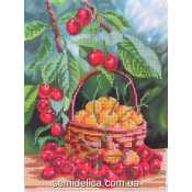 Схема для вышивки А4 бисером на габардине "Черешня"