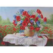 Схема для вышивки А3 бисером на габардине "Букет для души"