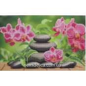 Схема для вышивки А4 бисером на габардине "Японский сад"