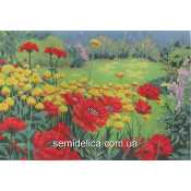 Схема для вышивки А3 бисером на габардине "Яркое поле"