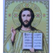 Схема для вышивки А4 бисером на габардине "Иисус Христос"