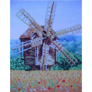 Схема для вышивки А4 бисером на габардине "Мельница"