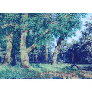 Схема для вышивки А3 бисером на габардине - И.И. Шишкин"Дубовая роща"