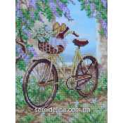 Схема для вышивки А4 бисером на габардине "Велосипед"
