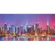 Схема для вышивки, панно, "Ночные огни"