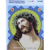 Схема для вышивки А5 бисером на габардине "Христос в терновом венце"