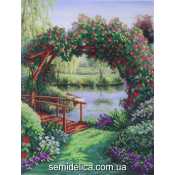 Схема для вышивки А3 бисером на габардине "Цветочная арка"