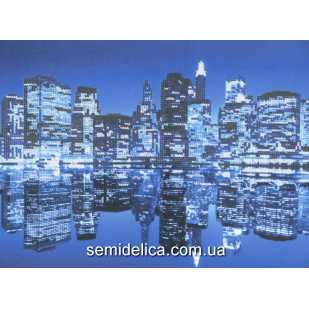 Схема для вышивки А3 бисером на габардине "Город ночи"