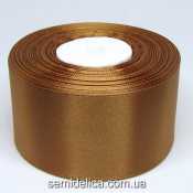 Лента атласная 5,0 см, коричневый светлый