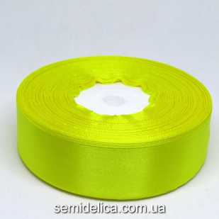 Лента атласная 2,5 см, желтый