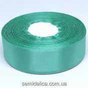 Лента атласная 2,5 см, мятный темный