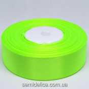 Лента атласная 2,5 см, салатовый яркий