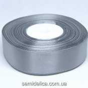 Лента атласная 2,5 см, серый