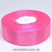Лента атласная 2,5 см, розовый яркий