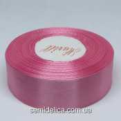 Лента атласная 2,5 см, розовый темный