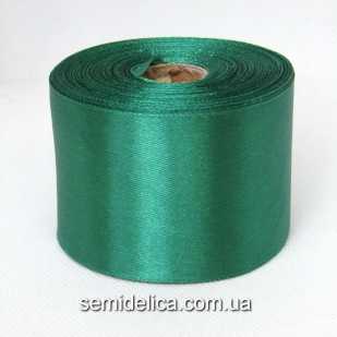 Лента атласная 5,0 см 23м, изумрудный