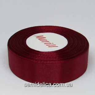 Лента атласная 2,5 см, бордо-марсаловый