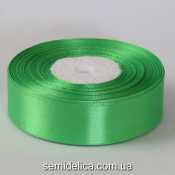 Лента атласная 2,5 см, зеленый яркий