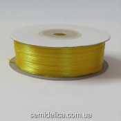 Лента атласная 0,3 см, желтый