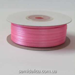 Лента атласная 0,3 см, розовый насыщенный