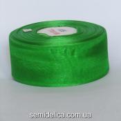 Лента органза 4,0 см, зеленый