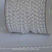 Полубусины на нитке 6 мм, белый