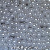 Бусины Жемчуг 8 мм, белый с блеском