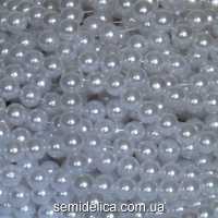 Бусины Жемчуг 8 мм, белый с блеском