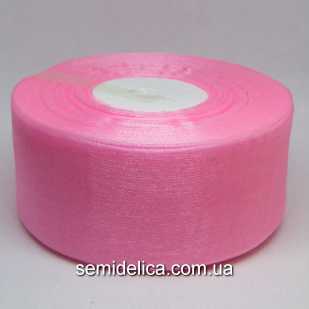 Лента органза 4,0 см, розовый светлый