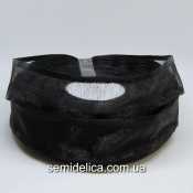 Лента органза с атласным краем 2,5 см, черный