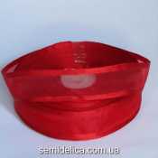 Лента органза с атласным краем 2,5 см, красный